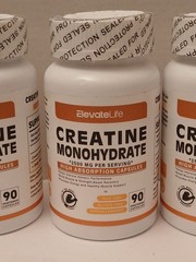 THREE Elevate Life Creatine Monohydrate 2500mg 90 Capsules Each Total 270