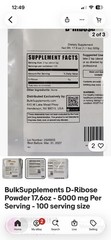 BulkSupplements D-Ribose Powder 17.6oz – 5000 mg Per Serving – 100 serving size