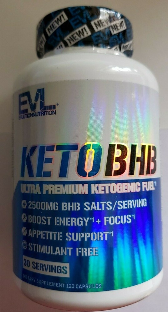 Evlution Nutrition – KETO BHB – 30 Serv/120 Capsules – 2500mg BHB – Exp 10/2024