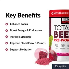 Pre-Workout Powder Beet Root Watermelon 250mg Caffeine 30 Servings