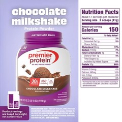 Premier Protein Powder, Chocolate Milkshake, 30g Protein, No Added Sugar, 100…