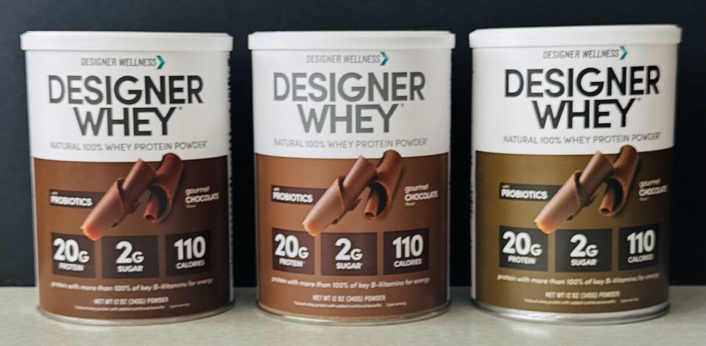 3x Designer Whey, Natural 100% Whey Protein Powder, Gourmet Chocolate BB: 09/26+