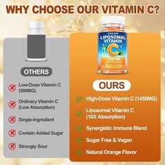 Liposomal Vitamin C Gummy for Adults: Organic Chewable Extra Strength Vitamin C