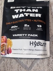 Hyburst Better Than Water Electrolytes Powder Packets Drink Mix Tropical Variety