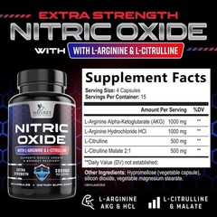 Nitric Oxide Booster 3000mg | 3X Extra Strength L-Arginine Capsules