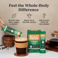 1/27 Bulletproof Unflavored Grass-Fed Collagen Peptides Powder Packets with Amin