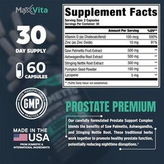 MaxVita Prostate Premium – Saw Palmetto for Men, 60 Count (Pack of 1)