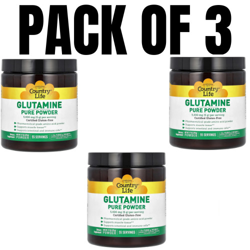 Glutamine Pure Powder – 9.7 oz (275 g) – Pack of 3