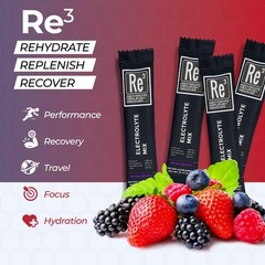 Re3 – Rehydrate – Replenish – Recover Electrolyte Powder Packets. No Sugar 7