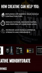 Creatine Monohydrate Powder – Muscle Growth Supplement – 90 Servings 15.87 OZ