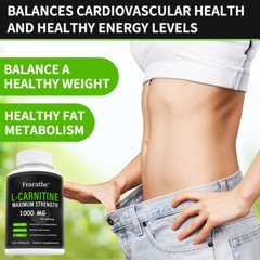 L-Carnitine 1000 mg Capsules Powerful Fat Burner Weight Loss Antioxidant