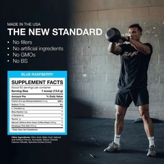 RAW Nutrition CBUM Essential Pre Workout Blue Raspberry 1.78 lb Energy Focus