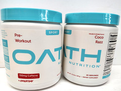 Oath Nutrition Pre-Workout Sport Nutrition Supplement Powder Coco Razz 9/26