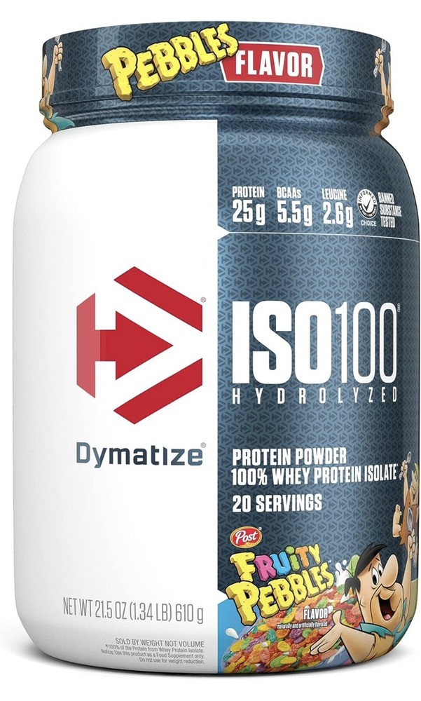 Dymatize ISO100 Hydrolyzed 100% Whey Isolate Protein Powder, Fruity Pebbles 25g