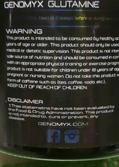 GENOMYX – Glutamine – Raw Ingredients & Power – 40 Servings – Exp 4/2025