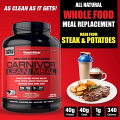 Musclemeds Carnivor Lean Meal Whole Food Meal Replacement Shake Mre Beef