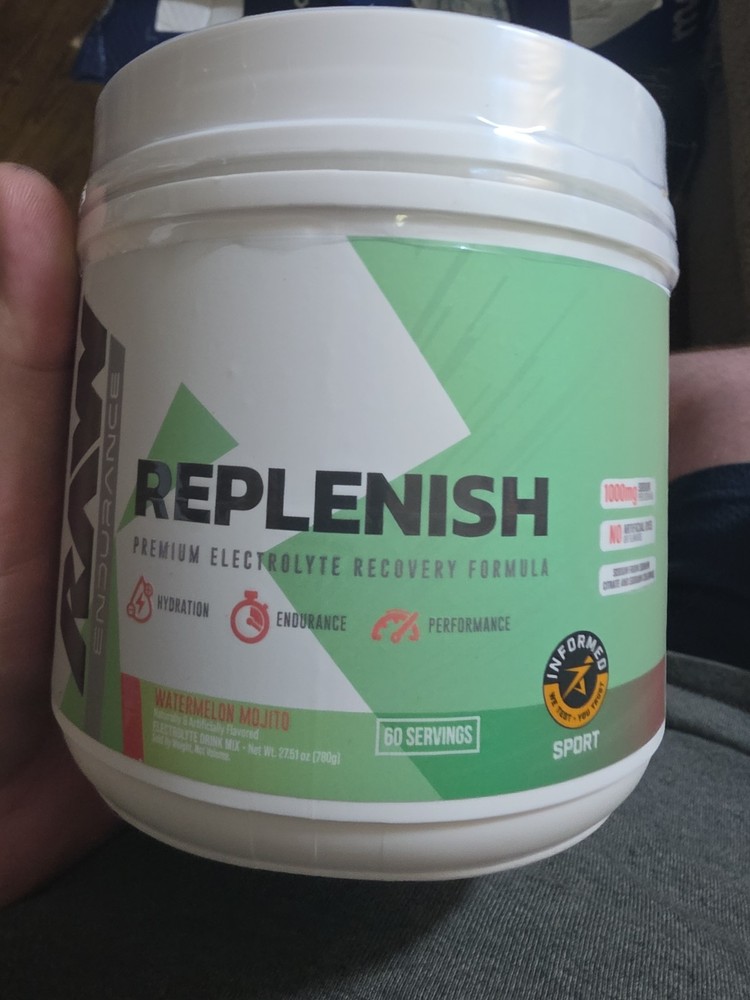 RAW Endurance Replenish – Electrolyte Recovery, Watermelon Mojito, 60 Servings