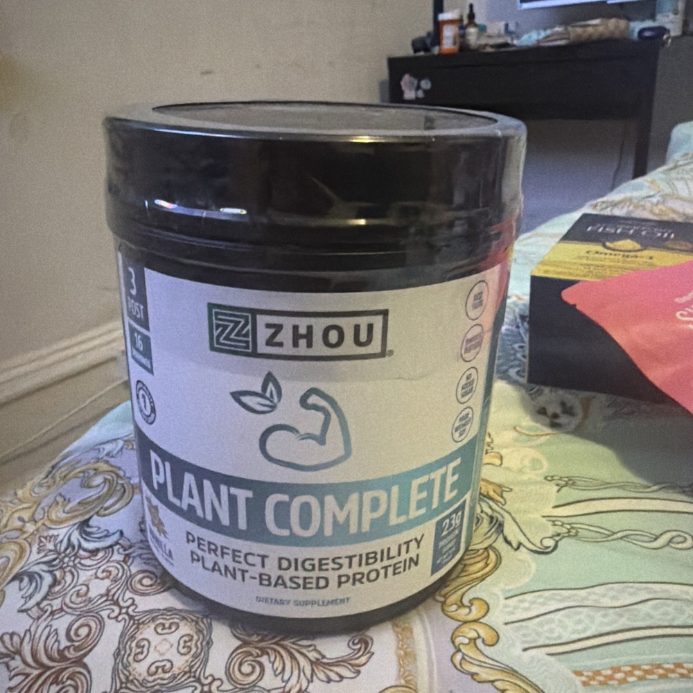 ZHOU NUTRITION Plant Complete Protein Powder – Vanilla – 19 oz