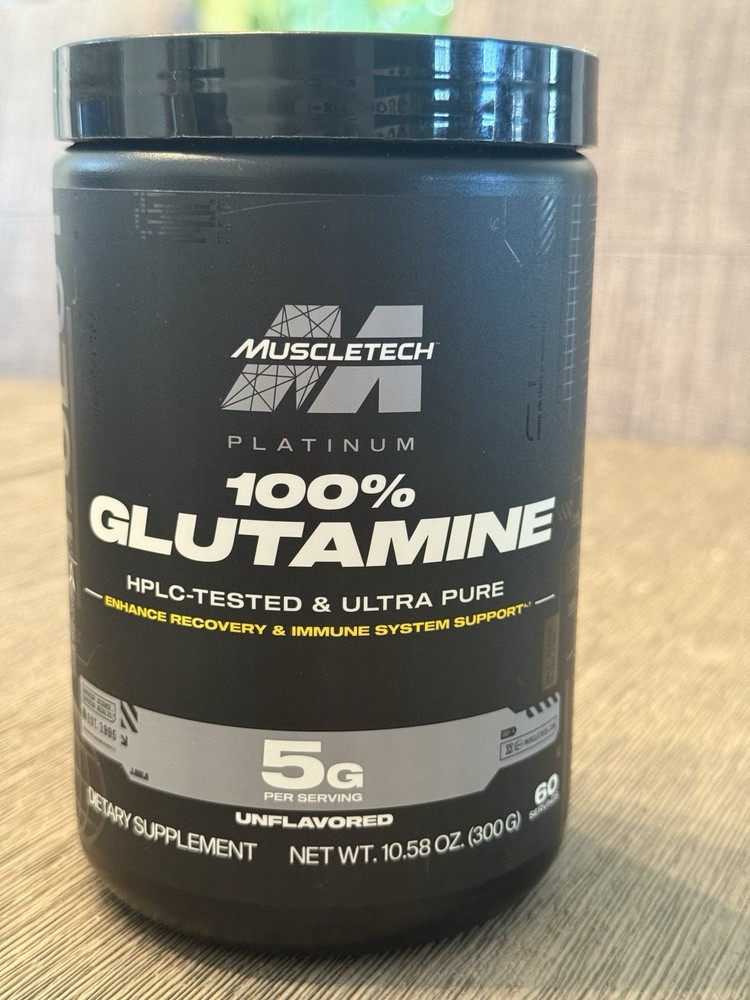 MuscleTech Platinum 100% Glutamine Powder 300g 60 Servings EXP 08/2028 Sealed