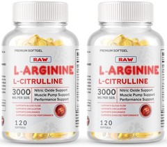 L-Arginine L-Citrulline Nitric Oxide Booster 3000mg, 240 Softgels, 120 Servings
