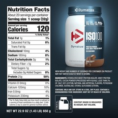 Dymatize ISO100 Whey Protein Powder Isolate, Gourmet Chocolate, 25g of Protein,