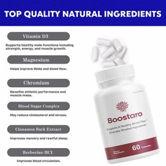 Boostaro, Boostaroo Male Virility Blood Flow Supplement (60 Capsules)