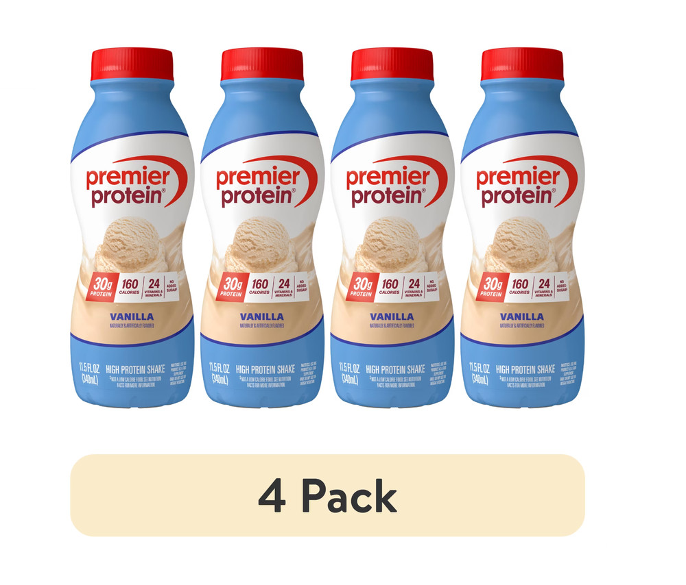 (4 pack) Premier Protein Shake, Vanilla, 30g Protein, 11.5 fl oz, 1 Ct.