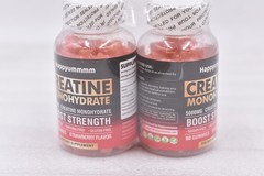 Lot of 2 Happyum Creatine Monohydrate Gummy 500mg 90ct Strawberry Exp:05/27