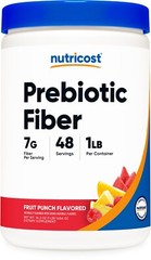 Nutricost Prebiotic Fiber Fruit Punch Flavored (1 Pound) – Vegan, Gluten-Free