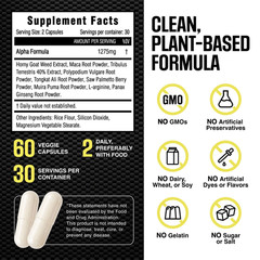Alpha Testosterone Booster for Men – Increase Size 60 Count (Pack of 1)