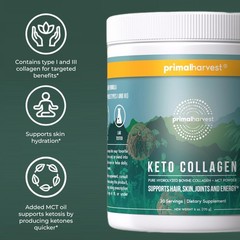 Primal Harvest Keto Collagen Powder with MCT Oil 30 Servings (Pack of 1)