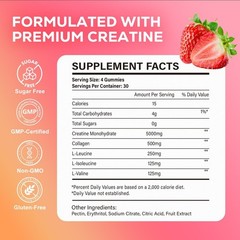 Creatine Gummies, Creatine Monohydrate Gummies for Men & Women with Collagen,…