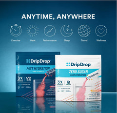 DripDrop Hydration Powder Packets, Electrolyte Drink Mix, Juicy Variety, 32 Stic