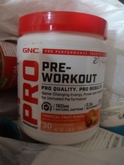 GNC pro pre-workout tropical fruit punch 11.96oz 4/26 R1C