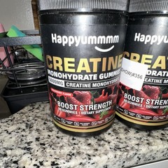 Happyummmm Creatine Monohydrate Gummies 5000mg Strawberry 90 Vegan GF