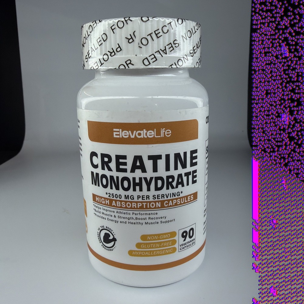 ElevateLife Creatine Monohydrate 2500mg, 90 Capsules -Expires 06/26 SEALED NEW