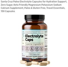 Santa Cruz Electrolyte Capsules 150 Ct Hydration Support 4 Bottles Mg KCl Na Ca