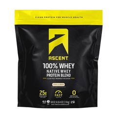 Ascent 100% Whey, Native Whey Protein Blend, Vanilla Bean (4.25 Pounds)
