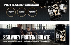 NutraBio WHEY PROTEIN ISOLATE 2 lb (30 Servings) Cinn Sugar Donut BEST BY 10/26