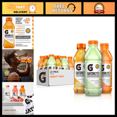 Electrolyte Drink Mix – 12 Pack, 20 fl oz Bottles, 5 Electrolytes, Low Sugar, No