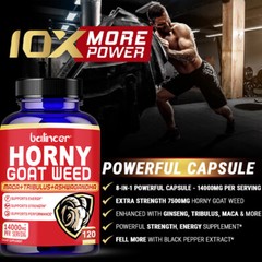 8-in-1 Powerful Capsules – Contains Horny Goat Weed, Maca, Ginseng