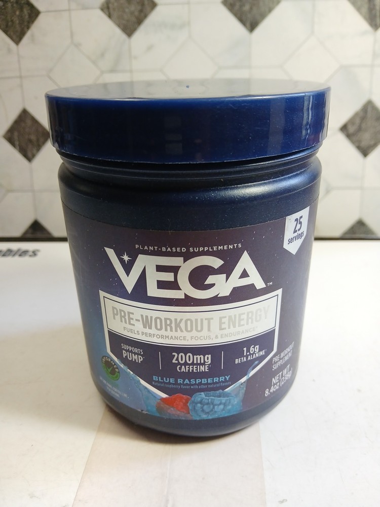 Vega Pre-Workout Energy, 25 Servings, Blue Raspberry, Exp. 12/20/2026