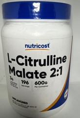 Nutricost L- Citrine Malate 2:1 Unflavored 600 G Exp 04/2027-Brand New-US Seller