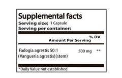 100% PURE Fadogia Agrestis Pills (Maximum Strength) Stem 50:1 Extract 500 Caps