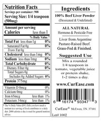CurEase Argentine Grass Feed Beef Liver Powder Undefatted Desiccated dried Pe…