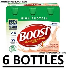 BOOST High Protein Nutritional Drink Strawberry 8 fl. oz CHOOSE 6 or 24 Count!!