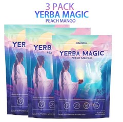 Yerma Magic Yerba Mate Peach Mango Powder 30 Drink Mix 3 pack