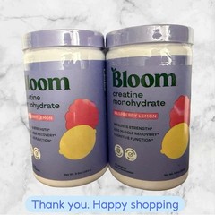 FOR 2 Bloom Creatine Monohydrate Dietary Supplement Raspberry Lemon 9 oz Each