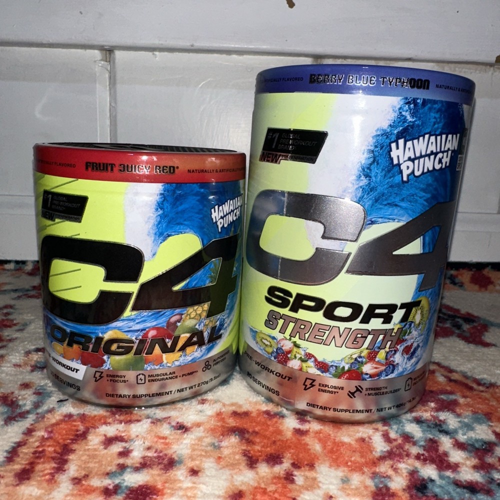C4 Sport Strength Hawaiian Punch Berry Blue Typhoon Pre-Workout 20 Servings 406g