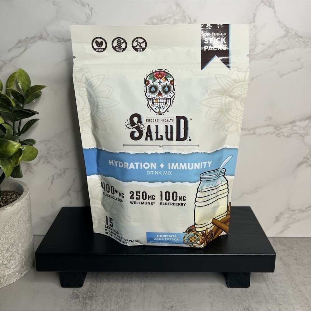 Salud Hydration+Immunity Electrolyte Drink Mix Horchata Agua Fresca 15 Exp 08/27